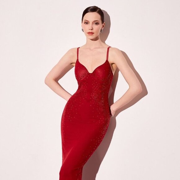 New Mermaid Long Evening Gown w/ Sweetheart Neck & Mid-Open Zipper Back CD T904 - Picture 3 of 8